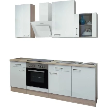 Flex-Well Exclusiv Küchenzeile Abaco 220 Cm Perlmutt Glänzend-Akazie Nachbildung 5 Flex-Well Exclusiv Küchenzeile Abaco 220 Cm Perlmutt Glänzend-Akazie Nachbildung – Bild 3