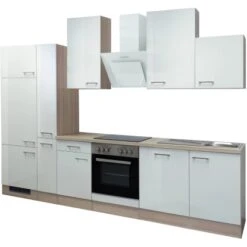 Flex-Well Exclusiv Küchenzeile Abaco 310 Cm Perlmutt Glänzend-Akazie Nachbildung -KüchenTraum 4051 g3102601059abacofrei