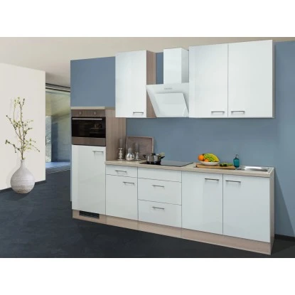 Flex-Well Exclusiv Küchenzeile Abaco 270 Cm Perlmutt Glänzend-Akazie NB 3 Flex-Well Exclusiv Küchenzeile Abaco 270 Cm Perlmutt Glänzend-Akazie NB