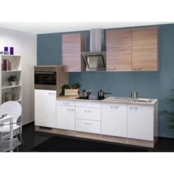 Flex-Well Classic Küchenzeile Florida 280 Cm Weiß-Sonoma Eiche Nachbildung -KüchenTraum 4051 g 280 2315 015 samoa