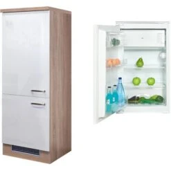 Flex-Well Exclusiv Kühlschrank-Umbau Valero Mit Kühlschrank PKM KS 120.4A+ EB -KüchenTraum 4051 g 60 102 000 valero 2
