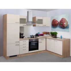 Flex-Well Exclusiv Winkelküche Orlando 280 Cm Kaschmir Glanz-Sonoma Eiche