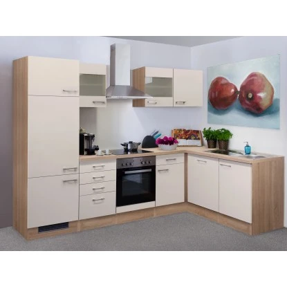 Flex-Well Exclusiv Winkelküche Orlando 280 Cm Kaschmir Glanz-Sonoma Eiche 3 Flex-Well Exclusiv Winkelküche Orlando 280 Cm Kaschmir Glanz-Sonoma Eiche