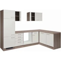 Flex-Well Exclusiv Winkelküche Eico 280 Cm Ohne E-Geräte Magnolienweiß