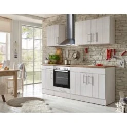 Respekta Premium Küchenzeile Landhaus 210 Cm Lärche Weiß Matt -KüchenTraum 4080107 4384 4