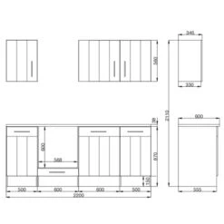 Respekta Premium Küchenzeile Landhaus 220 Cm Lärche Weiß Matt (DAH CH22058IXB) -KüchenTraum 4080115 4384 3 1
