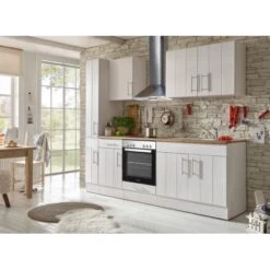 Respekta Premium Küchenzeile Landhaus 240 Cm Lärche Weiß Matt -KüchenTraum 4080123 4384 4