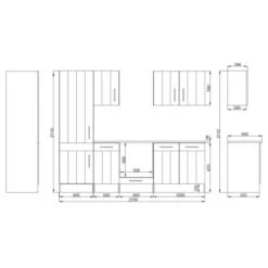 Respekta Premium Küchenzeile Landhaus 270 Cm Lärche Weiß Matt -KüchenTraum 4080248 4384 3