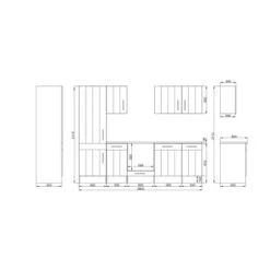 Respekta Premium Küchenzeile Landhaus 300 Cm Lärche Weiß Matt -KüchenTraum 4080271 4384 3