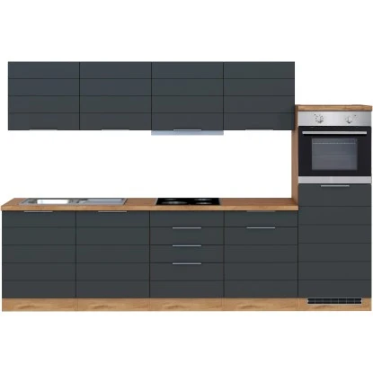 Held Möbel Küchenzeile 300 Cm Matt Grau-Wotaneiche 7 Held Möbel Küchenzeile 300 Cm Matt Grau-Wotaneiche – Bild 5