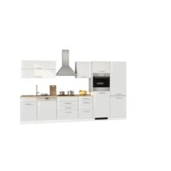 Held Möbel Küchenzeile Mailand 360 Cm Weiß Hochglanz-Weiß Matt Mit E-Geräten -KüchenTraum 4110 11016600 631.1.6210 1