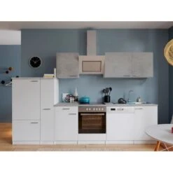 Respekta Economy Küchenzeile KB310WWBSC 310 Cm Weiß-Beton Optik 11 Respekta Economy Küchenzeile KB310WWBSC 310 Cm Weiß-Beton Optik -KüchenTraum 4260515335752 4384 1