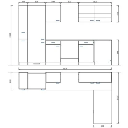 Respekta Winkelküche KBL310WRCGKEG 310 X 172 Cm Rot-Weiß-Butcher Nussbaum 7 Respekta Winkelküche KBL310WRCGKEG 310 X 172 Cm Rot-Weiß-Butcher Nussbaum – Bild 5