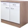 Flex-Well Classic Unterschrank Florida 80 Cm Weiß-Sonoma Eiche -KüchenTraum 4525960 4800 us80 samoa 2