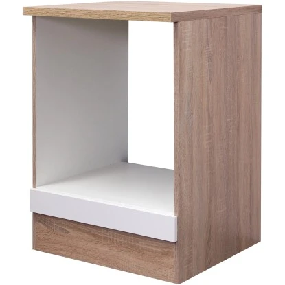 Flex-Well Classic Herd-Umbauschrank Florida 60 Cm Weiß-Sonoma Eiche 3 Flex-Well Classic Herd-Umbauschrank Florida 60 Cm Weiß-Sonoma Eiche