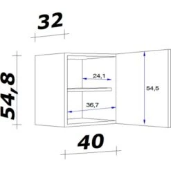 Flex-Well Exclusiv Oberschrank Orlando 40 Cm X 55 Cm Kaschmir Glanz-Sonoma Eiche 5 Flex-Well Exclusiv Oberschrank Orlando 40 Cm X 55 Cm Kaschmir Glanz-Sonoma Eiche -KüchenTraum 452608 4051 5 3
