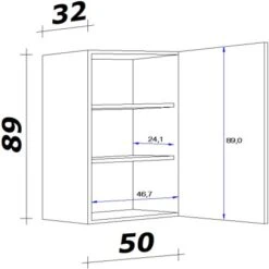 Flex-Well Oberschrank 50 X 89 Cm Arizona San Remo Eiche -KüchenTraum 452612 4051 5 2