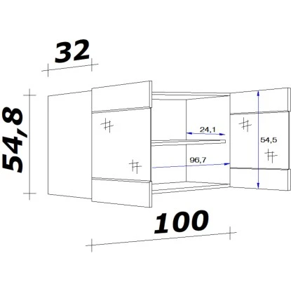 Flex-Well Classic Hängeschrank Florida 100 Cm X 55 Cm Sonoma Eiche 4 Flex-Well Classic Hängeschrank Florida 100 Cm X 55 Cm Sonoma Eiche – Bild 2