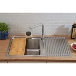 Respekta Einbauspüle Chicago 86 Cm X 50 Cm Edelstahl -KüchenTraum 45546 4384 CHICAGO86X50 12