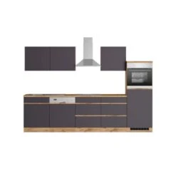 Held Möbel Küchenzeile Turin 300 Cm Graphit-Wotaneiche Mit E-Geräten -KüchenTraum 4665 11016600 1120.6311 1a