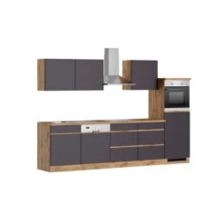 Held Möbel Küchenzeile Turin 300 Cm Graphit-Wotaneiche Mit E-Geräten -KüchenTraum 4665 11016600 1120.6311 1b