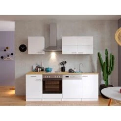 Respekta Küchenzeile KB220WW 220 Cm Weiß -KüchenTraum 47304 4384 neu KB220WWG 02