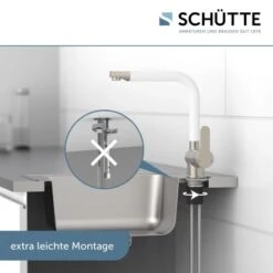 Schütte Küchenarmatur Rio Edelstahloptik-Weiß -KüchenTraum 473319 2759 004