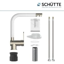 Schütte Küchenarmatur Rio Edelstahloptik-Weiß -KüchenTraum 473319 2759 005