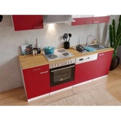Respekta Küchenzeile KB220WR 220 Cm Rot-Weiß -KüchenTraum 47577 4384 neu KB220WRG 03