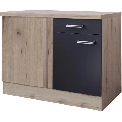 Flex-Well Exclusiv Eck-Unterschrank Lara 110 X 60 Cm Anthrazit-San Remo Eiche 3 Flex-Well Exclusiv Eck-Unterschrank Lara 110 X 60 Cm Anthrazit-San Remo Eiche