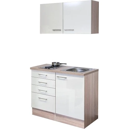 Flex-Well Exclusiv Miniküche Orlando 100 Cm Kaschmir Glanz-Sonoma Eiche 4 Flex-Well Exclusiv Miniküche Orlando 100 Cm Kaschmir Glanz-Sonoma Eiche – Bild 2