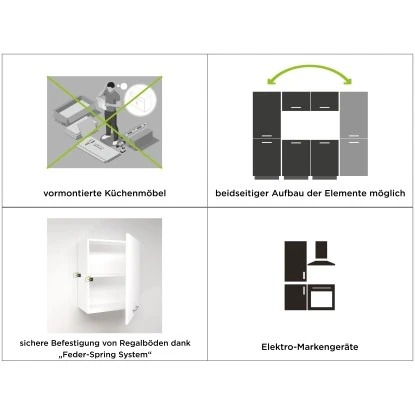Marinelli Cucine Küchenzeile Rossella 255 Cm Eiche Hell NB-Betonoptik Dunkelgrau 14 Marinelli Cucine Küchenzeile Rossella 255 Cm Eiche Hell NB-Betonoptik Dunkelgrau – Bild 12