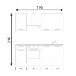Marinelli Cucine Küchenzeile Lucia 195 Cm Lärche - Weiß -KüchenTraum 4814596 VM01