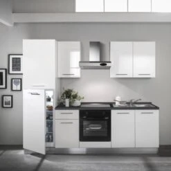 Marinelli Cucine Küchenzeile Michela 255 Cm Weiß Hochglanz