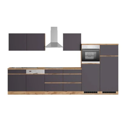 Held Möbel Küchenzeile Turin 360 Cm Graphit-Wotaneiche Mit E-Geräten 5 Held Möbel Küchenzeile Turin 360 Cm Graphit-Wotaneiche Mit E-Geräten – Bild 3