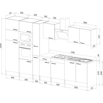 Respekta Küchenzeile Ohne E-Geräte 360 Cm Schwarz Seidengl.-Eiche York 6 Respekta Küchenzeile Ohne E-Geräte 360 Cm Schwarz Seidengl.-Eiche York – Bild 4