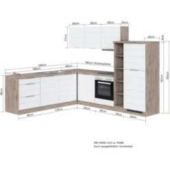 Held Möbel Winkelküche 240 Cm - 270 Cm Matt Grau-Wotaneiche Ohne E-Geräte -KüchenTraum 50028 11016600 1015.6291 5