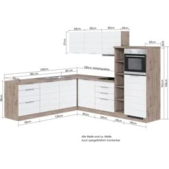 Held Möbel Winkelküche 240 Cm - 270 Cm Matt Weiß-Wotaneiche -KüchenTraum 50091 11016600 1029.6291 5 2