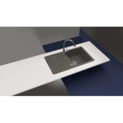 Granitspüle Altena D-100 Inkl. Küchenarmatur Simi 50 Cm X 86 Cm Onyx -KüchenTraum 509101 3587 4