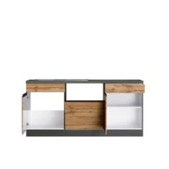 Held Möbel Winkelküche Turin 300 X 240 Cm Wotaneiche-Graphit Ohne E-Geräte -KüchenTraum 5159 11016600 1130.6310 2b