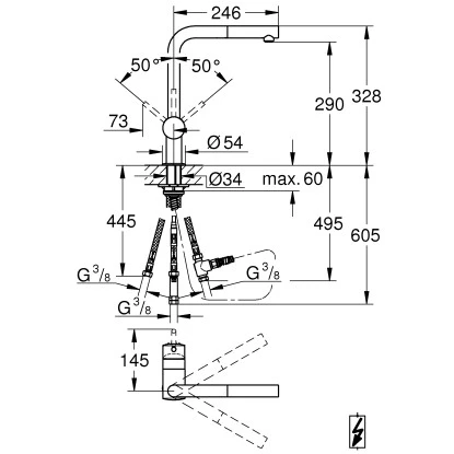 Grohe Einhand-Spültischbatterie Minta Für Niederdruck Warmwasserbereiter 4 Grohe Einhand-Spültischbatterie Minta Für Niederdruck Warmwasserbereiter – Bild 2