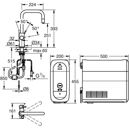Grohe U-Auslauf Starter Kit Blue Home Chrom 5 Grohe U-Auslauf Starter Kit Blue Home Chrom – Bild 3