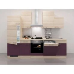 Flex-Well Exclusiv Küchenzeile Focus 280 Cm Akazie Nachbildung Aubergine -KüchenTraum 51 block p8441 focus neu 1