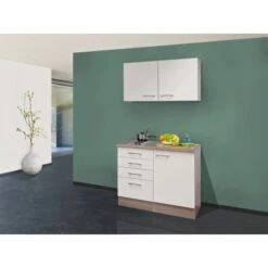 Flex-Well Exclusiv Miniküche Eico 100 Cm Magnolienweiß-Tennessee Eiche 7 Flex-Well Exclusiv Miniküche Eico 100 Cm Magnolienweiß-Tennessee Eiche -KüchenTraum 51 g 100 501 000 eico deko