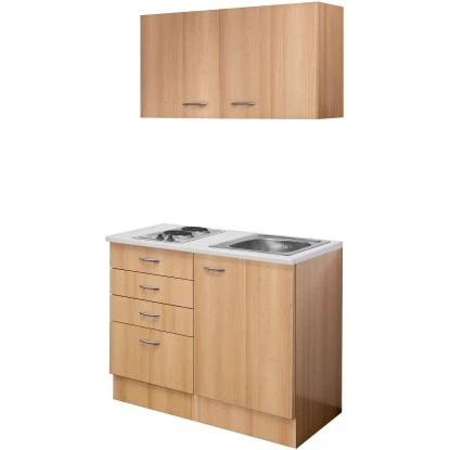 Flex-Well Classic Miniküche Nano 100 Cm Buche Nachbildung 4 Flex-Well Classic Miniküche Nano 100 Cm Buche Nachbildung – Bild 2