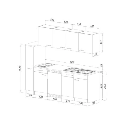 Respekta Küchenzeile KB225EYGC 225 Cm Grau-Eiche York Nachbildung 6 Respekta Küchenzeile KB225EYGC 225 Cm Grau-Eiche York Nachbildung – Bild 4