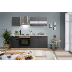 Respekta Küchenzeile KB210ESG 210 Cm Grau-Eiche Sägerau Nachbildung 14 Respekta Küchenzeile KB210ESG 210 Cm Grau-Eiche Sägerau Nachbildung -KüchenTraum 520 4384 102021 KB210ESG 2