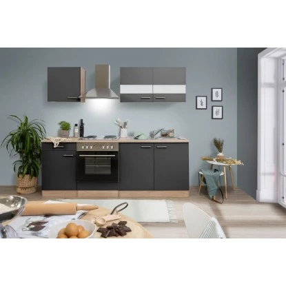 Respekta Küchenzeile KB210ESG 210 Cm Grau-Eiche Sägerau Nachbildung 5 Respekta Küchenzeile KB210ESG 210 Cm Grau-Eiche Sägerau Nachbildung – Bild 3