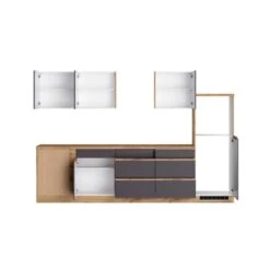 Held Möbel Winkelküche Turin 300 X 240 Cm Graphit-Wotaneiche Ohne E-Geräte -KüchenTraum 5225 11016600 1130.6311 2a