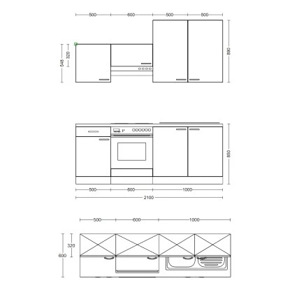 Flex-Well Classic Küchenzeile Florida 210 Cm Sonoma Eiche-Weiß-Sonoma Eiche 10 Flex-Well Classic Küchenzeile Florida 210 Cm Sonoma Eiche-Weiß-Sonoma Eiche – Bild 8
